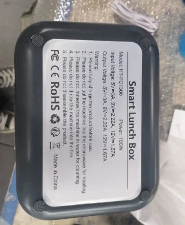 Underside rating label: model HT-FC1300, 100W, USB input voltages